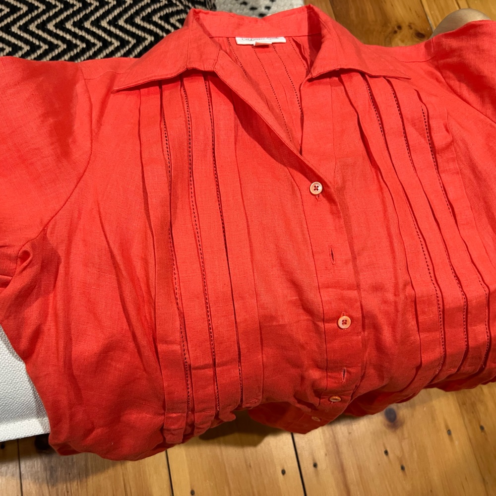 NWT Women’s 1X Coral Linen Tunic- Coldwater Creek
